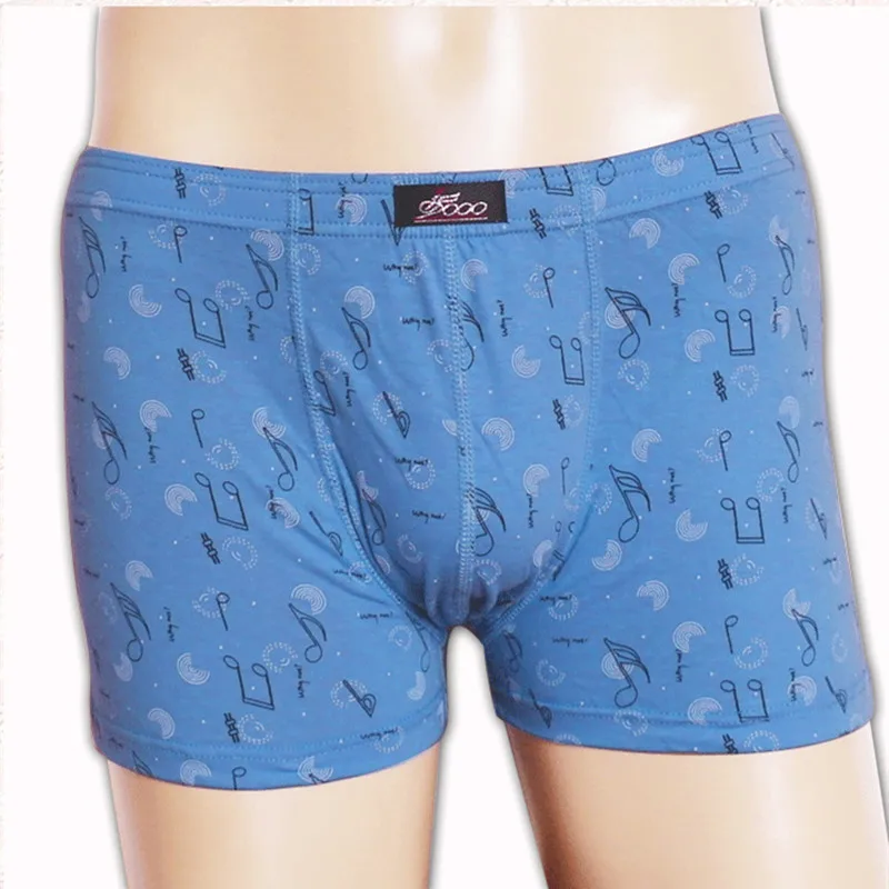 8PCS Male panties cotton print 100 men's basic boxer panties mid waist