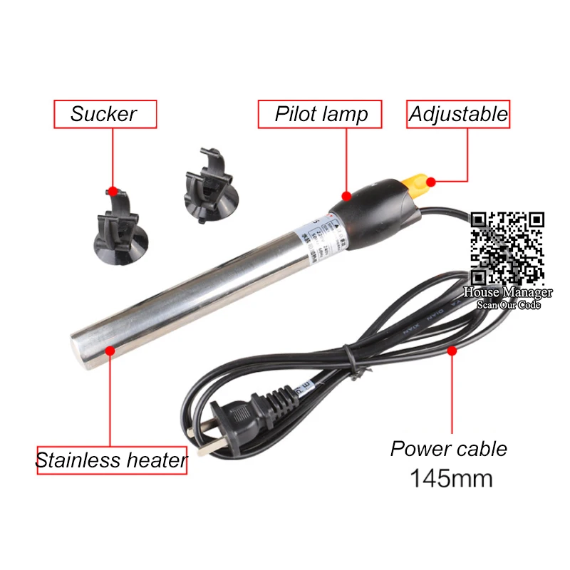 Aquarium Fish Tank Adjust Temperature Controller Stainless Steel Heating Rod, 25500W
