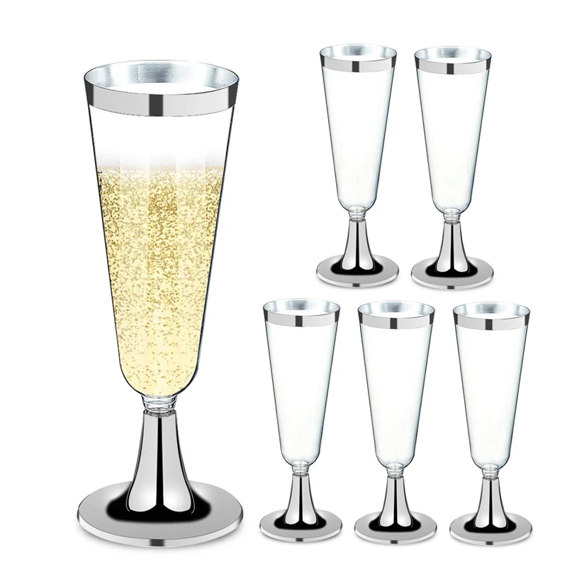 Практичный Бутик 6 шт одноразовые пластиковые красное вино стеклянные бокалы для шампанского бокалы es Коктейльные Вечерние стаканы для напитков на свадьбу Рождество