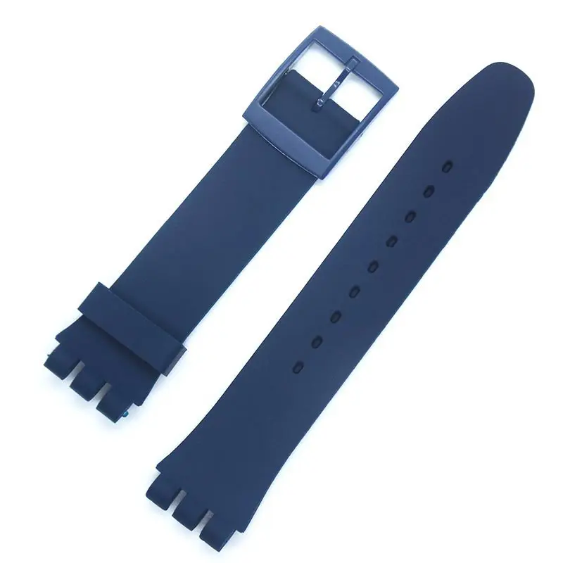 

black 17mm 19mm Silicone Rubber Watch Band Straps Men Women Watches Swatch Black Marine White Rubber Strap Plastic Buckle
