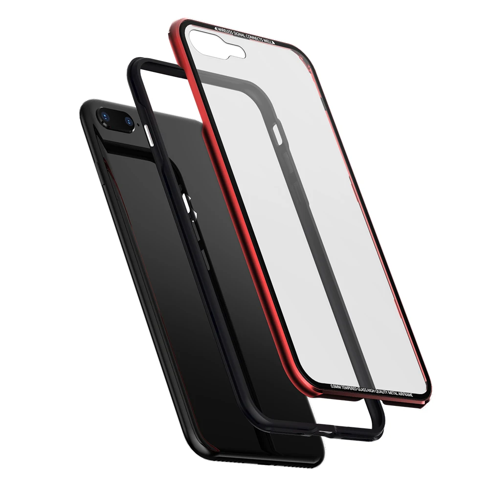 

Case for iPhone 8 case Tempered glass Transparent Clear Cover Bumper On The for Apple iPhone 7 Plus X Soft TPU Silicone Case