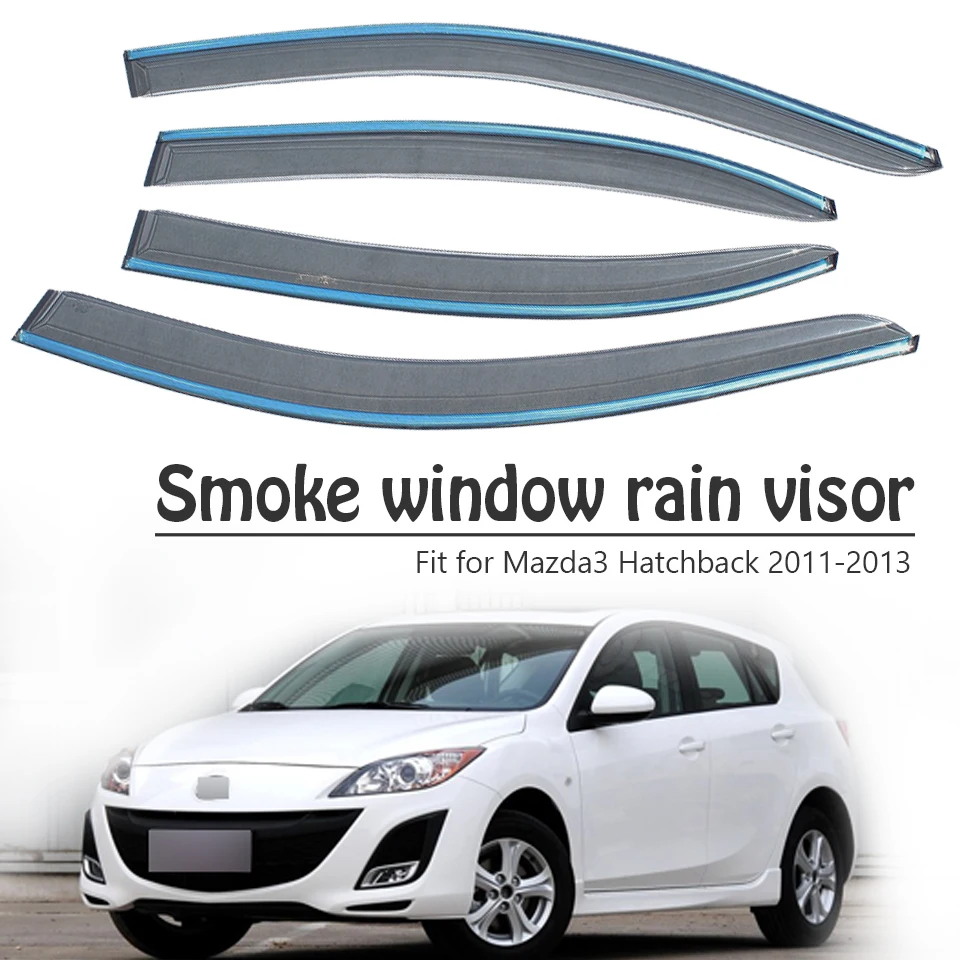 Высокое качество 4 шт. дым окна дождь козырек для Mazda 3 Hatchback 2013 2012 2011 автомобиль-Стайлинг ABS вентиляционные дефлекторы гвардии аксессуары
