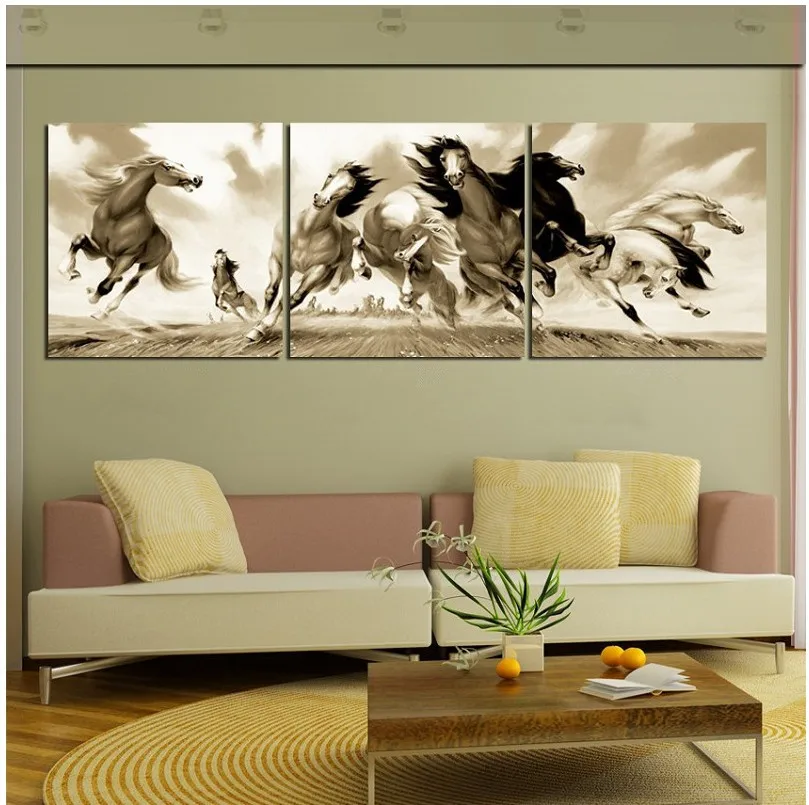 3 Pieces Hot Ing Modern Wall Painting Running Horse Decorative 3 Pieces Hot Ing Modern Wall Painting Running Horse Decorative Art Picture Paint On Canvas Prints In Calligraphy From Home Garden