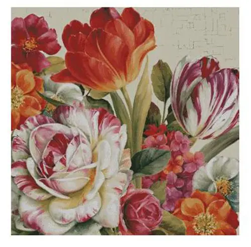 cs-2423 Cross Stitch Kit dim 71-20079 Tulip Peony Flowers Flower Bouquet