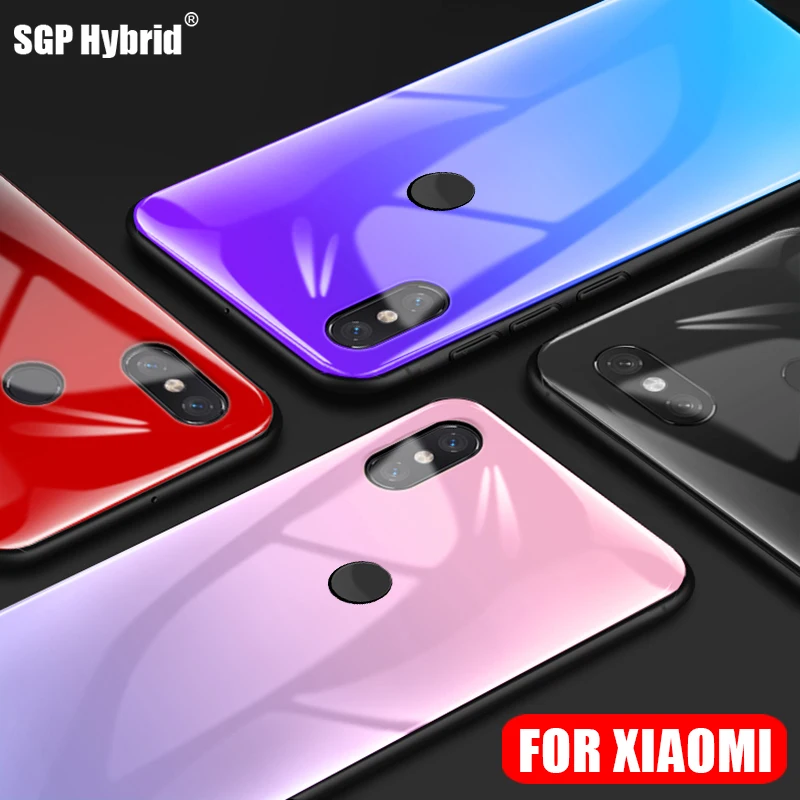 Градиентный чехол для телефона Xiaomi mi A2 lite 8 SE mi6X miA1 стеклянный чехлы Redmi 6 pro note 5 S2