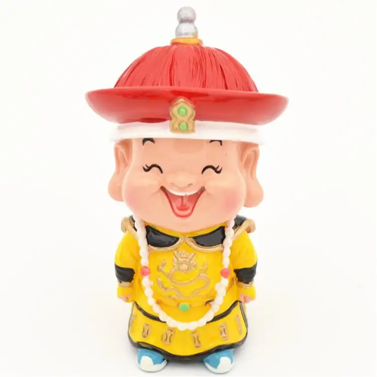 

Emperor clay figurine, small porcelain, Chinese folk arts and crafts, ornaments