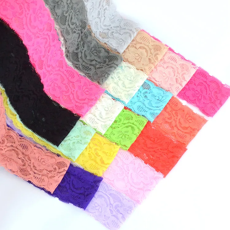 

5yards/Lot 5cm 2inch Soft Elastic Stretchy Knitted Lace Ribbon for Handmade Crafts Supplies DIY Apparel Sewing Fabric Lace Trim