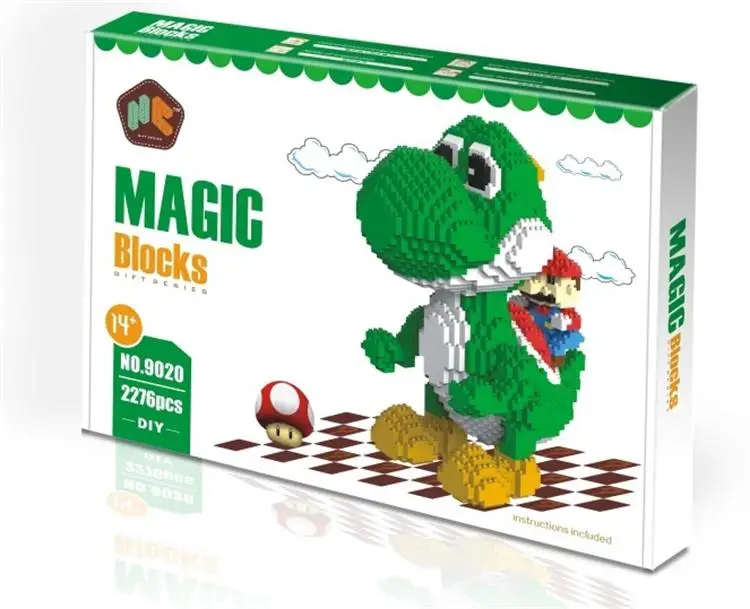 HC Конструкторы "Magic" Супер Марио и Луиджи мультфильм модель блок аниме Yoshi аукцион фигурка здания обучающие игрушки для детей, подарки для детей