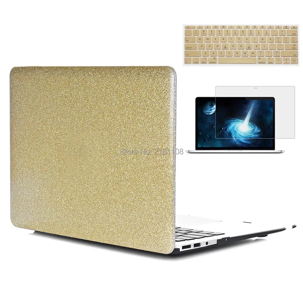 

Bling Glitter Hard Shell Cover Case KB Cover Screen protector for Macbook Air Pro 15 13" A1278 A1465 A1502 A1706 A1707 Touch Bar