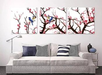 

5D DIY Blue Bird On Cherry Blossom Tree 3pcs Diamond Painting Embroidery Beaded Cross Stitch Needlework Wall Decor