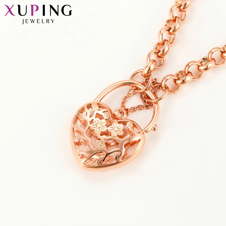 Ожерелье Xuping с покрытием из розового золота, длинное ожерелье для женщин и девушек, цепочка, элегантное винтажное ювелирное изделие, подарок S42-40323