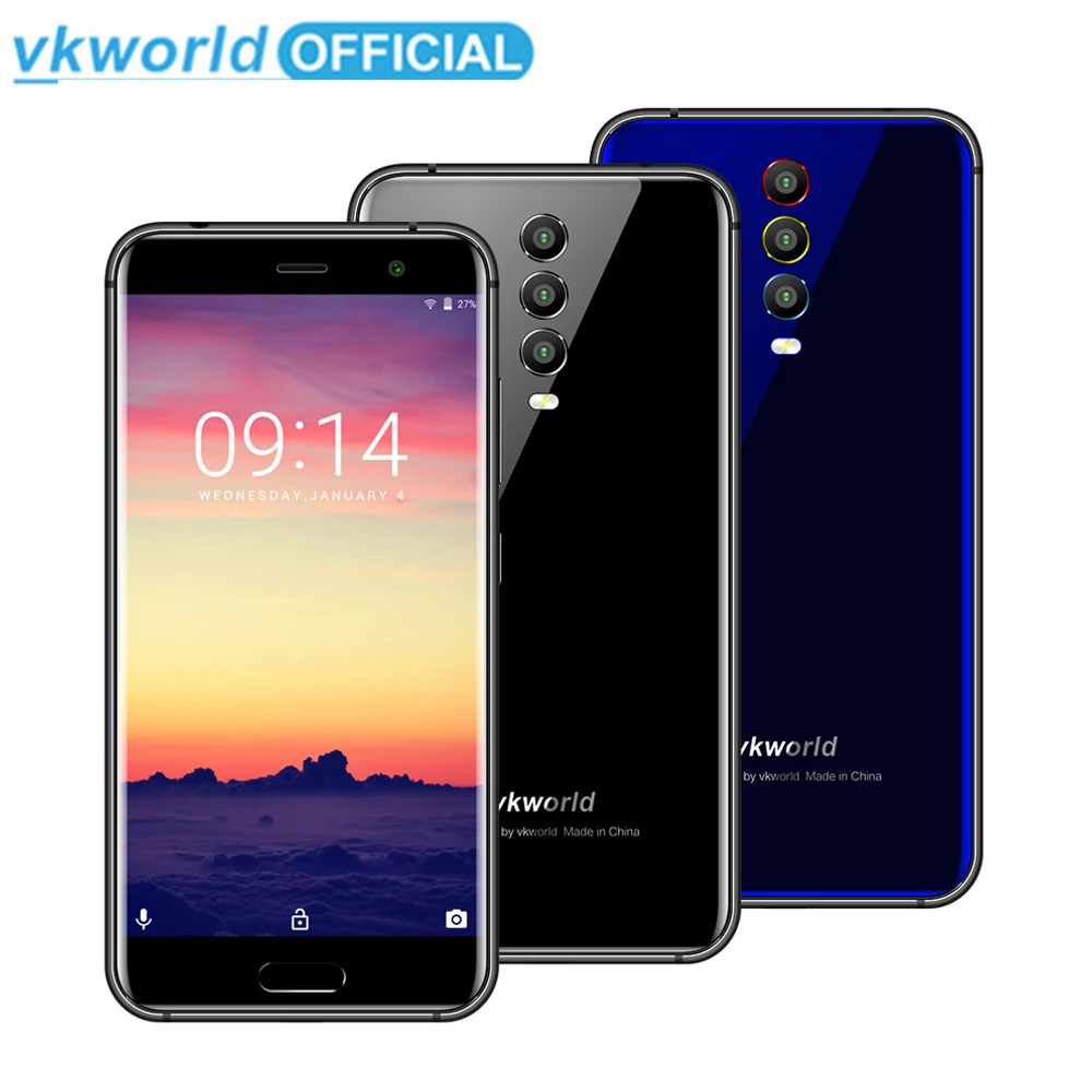 VKworld K1 4 Гб+ 64 Гб мобильный телефон Face ID отпечатков пальцев 5,2 дюймов Android 8,1 MTK6750T Octa Core Беспроводной зарядка с двумя sim-картами