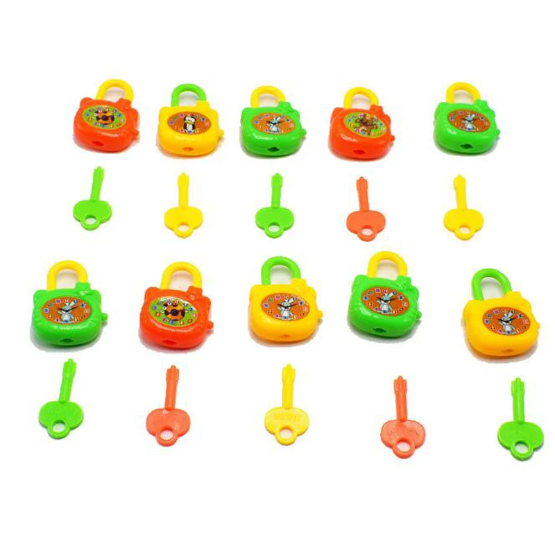 

Byfa 3 Pcs/set Mini Plastic Colorful Cartoon Key Lock Children's Educational Novelty Gag Toys Notebook Twisted Egg Funny Games