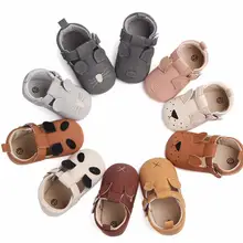 Виды мультфильмов животных мокасины для маленьких мальчиков и девочек обувь панда мышь новорожденных мягкая детская подошва первые ходунки обувь для ползунков