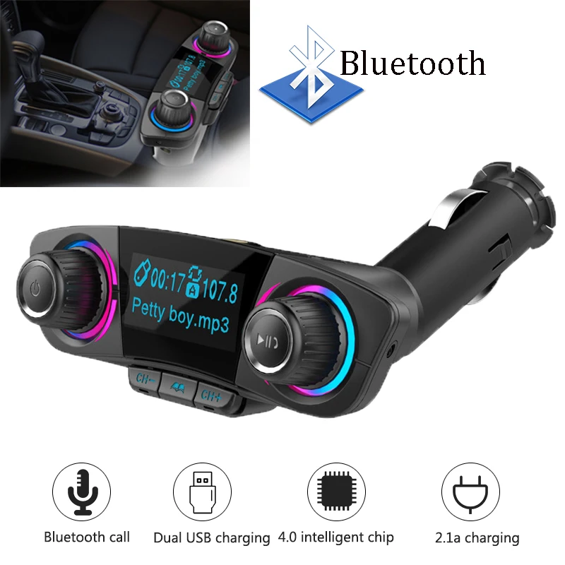 

Car MP3 Player Bluetooth Car Kit Handsfree FM Transmitter Wireless AUX Audio U Disk TF Card Folder Playback USB Music adapter