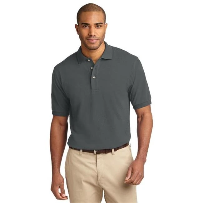 Port Authority K420 Mens Heavyweight Cotton Pique Polo T-Shirt Steel Grey - 6XL