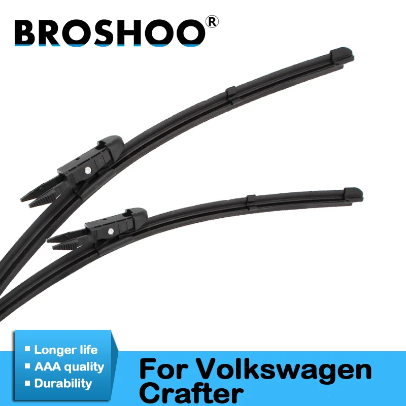 

BROSHOO Car Wipers Blades Rubber For Volkswagen Crafter 2006 2007 2008 2009 2010 2011 2012 2013 2014 2015 2016 Fit Pinch Tab Arm