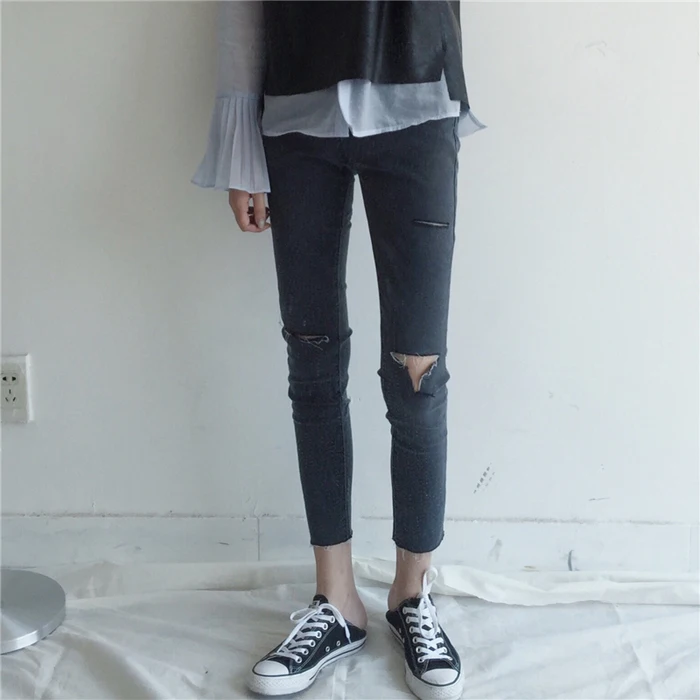 Stretch Jeans Female Denim Pants Slim Ripped Holes Pencil Pants Ladies Pantalon Femme Elastic High Waist Clothing For Women Stretch Jeans Female Denim Pants Slim Ripped Holes Pencil Pants Ladies Pantalon Femme Elastic High Waist Clothing For Women