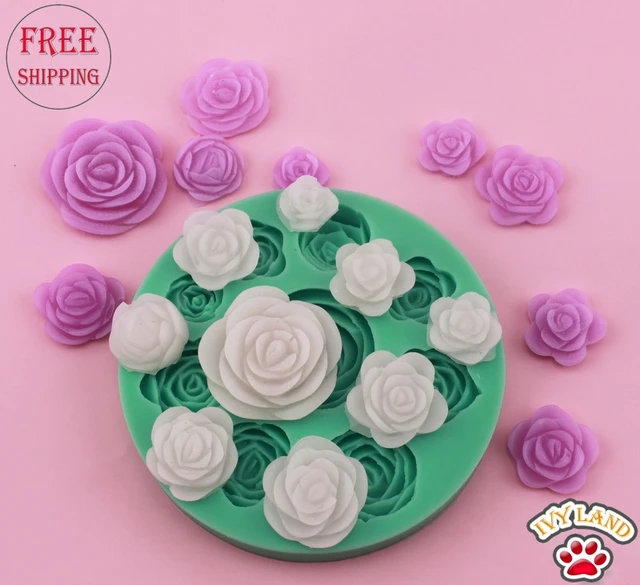 Free Shippingnew Silicone9 Roses Of Different Sizes Designcake
