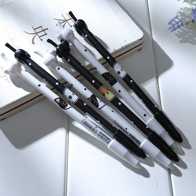 

2 X Long tail cat gel pen stationery writing pens canetas material escolar office school supplies papelaria