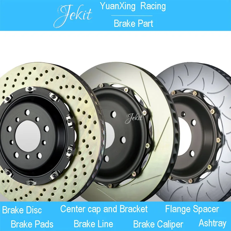 

Jekit brake rotors 380*34mm with floating center bell for Brembo GT6 red brake calipers for BMW E46/E36 front wheel