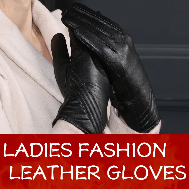 Зимние перчатки нового дизайна, высококачественные женские кожаные перчатки, очень мягкие кожаные женские перчатки с подкладкой, размер m-xxl