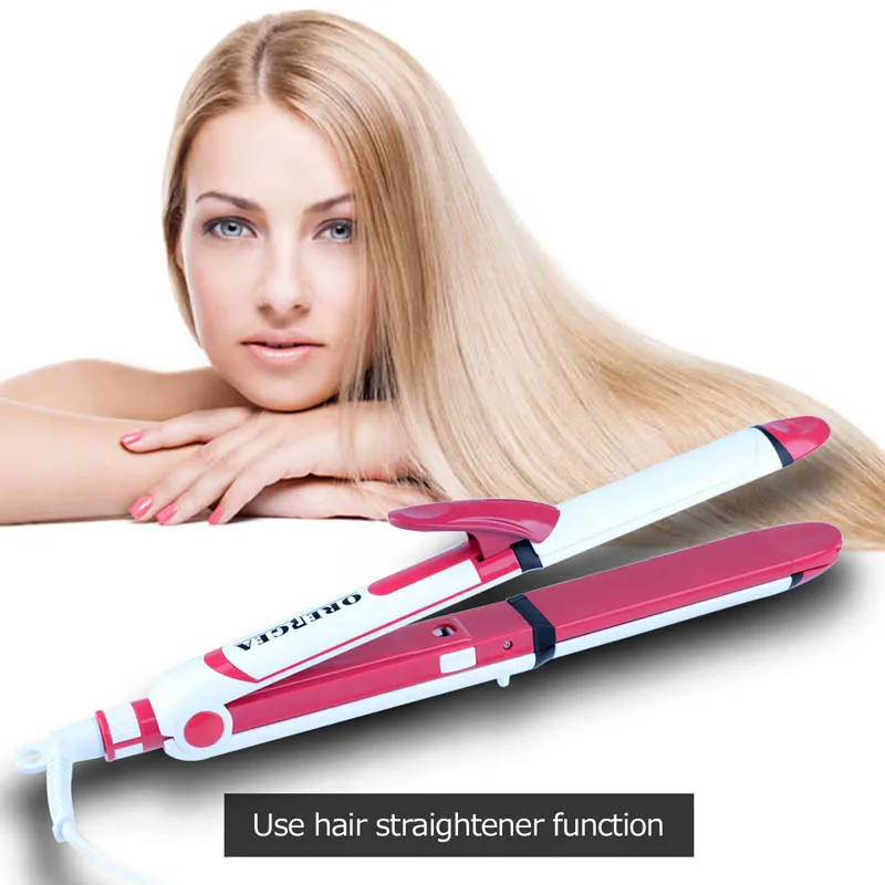 

3 in 1 Electric Hair Straightener Curling Iron Hair Crimper Ceramic Hair Styling Tools DIY Curling Wand Styler Curls Machine 43