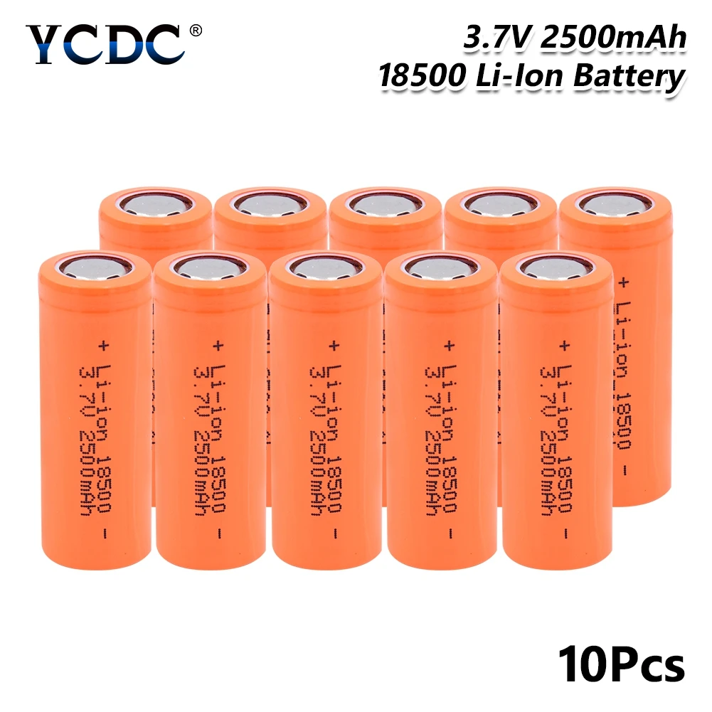 

Rechargeable 18500 Li-Po Lithium Battery 3.7V 2500mAh Power batteries discharge High Capacity For Torch Toys flashlight