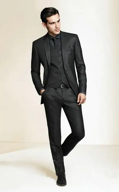 2017 Hot Bespoke Men Suits Clic Slim Fit Black Wedding Dress 2017 Hot Bespoke Men Suits Clic Slim Fit Black Wedding Dress Groom Tuxedos Prom