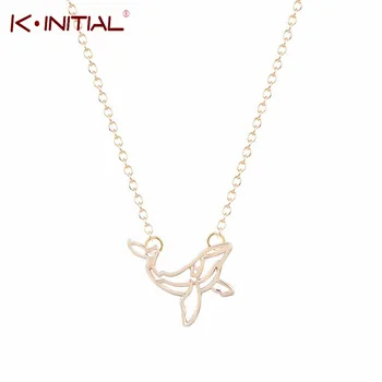 Kinitial 1Pcs Famous Brand Whale Necklace orca Necklace Nautical Jewelry Women Bijoux Long Pendant Necklace Fashion Wedding Gift