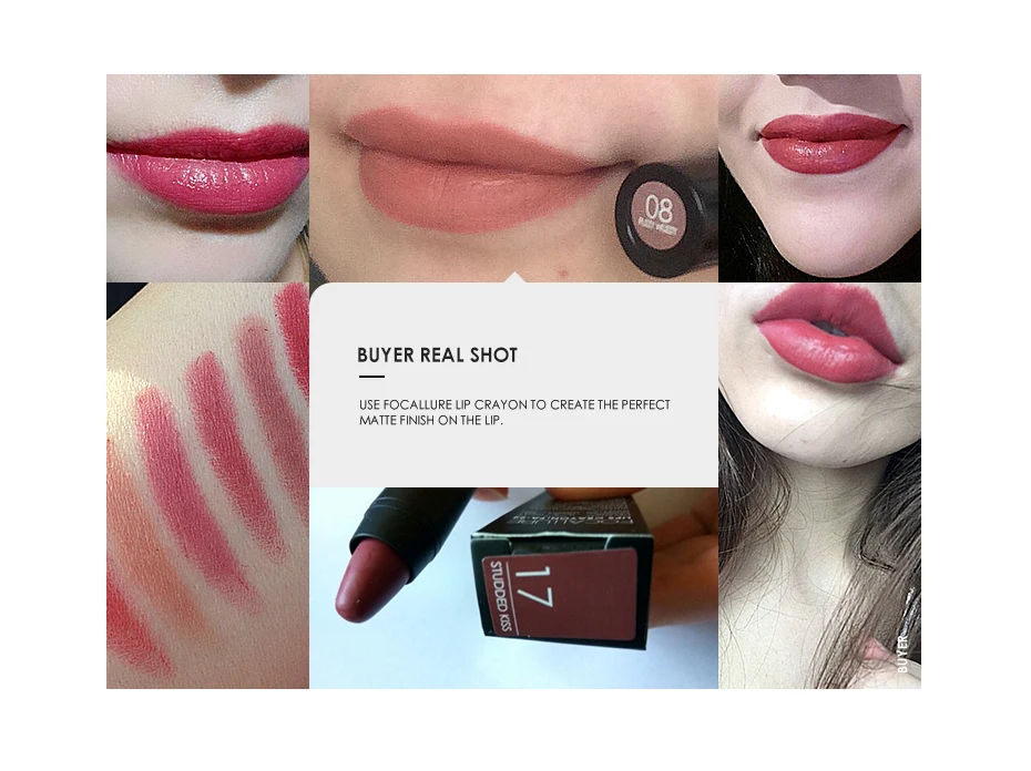 FOCALLURE 19 Colors Matte Lipsticks Waterproof Matte Lipstick Lip Sticks Cosmetic Easy to Wear Matte Batom Makeup Lipstick