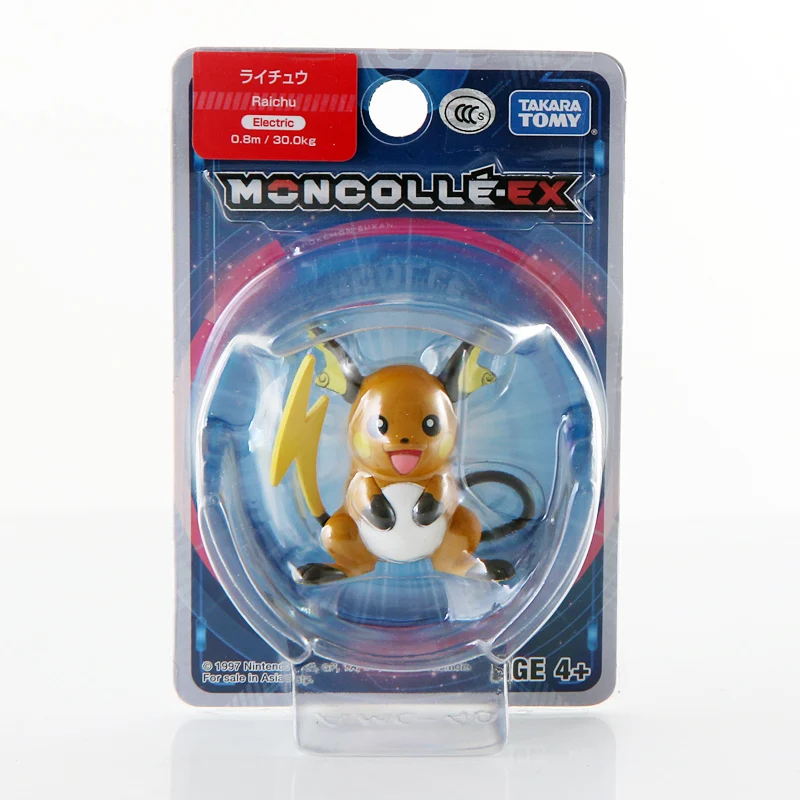 Takara Tomy Pokemon Moncolle EX Sun Moon 4 см мини игрушка Коллекция фигурка Raichu Новый в коробке