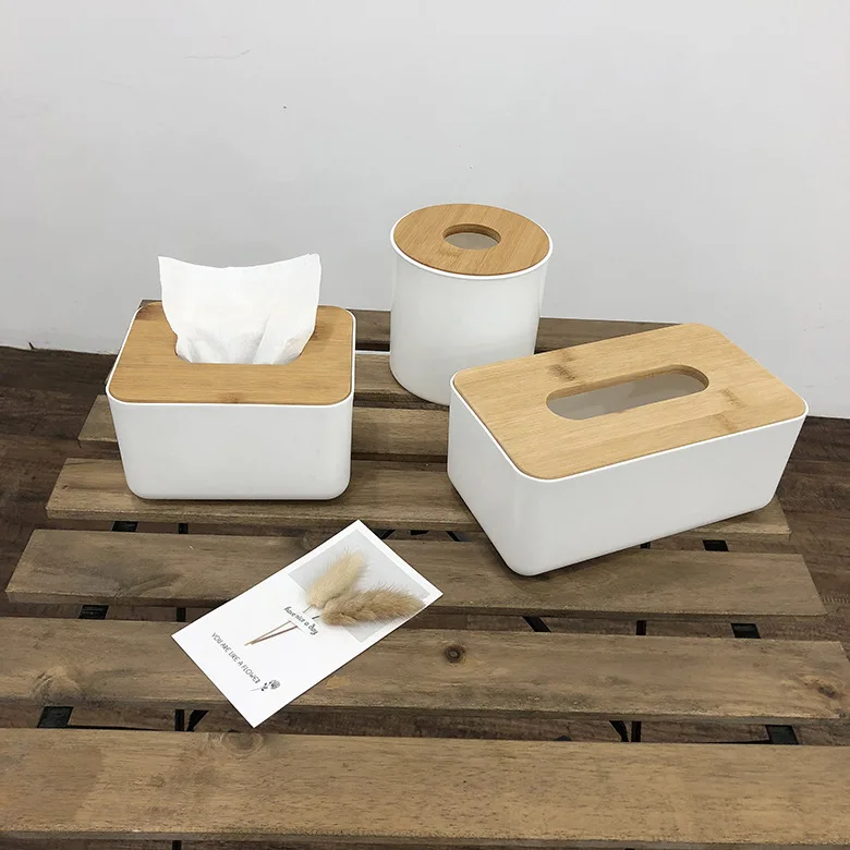 Украшения для дома, офиса, ресторана, бамбуковый и деревянный поднос, простая бамбуковая Крышка для гостиной, коробка для туалетной бумаги