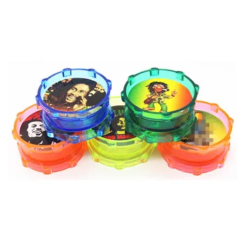 

480pcs/lot Classic 4 color chooes Tobacco Grinder 2 layer smoke detector christmas gift Plastic herb grinder amoladora for men