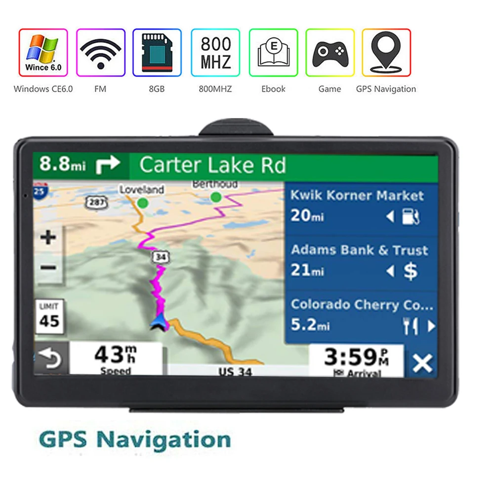 

7 inch HD car GPS navigation FM satellite voice car accessories navigation Navitelk truck GPS navigation Free latest map