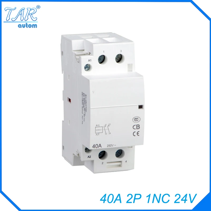 

auxiliar de partida 40A 2P 24V 1NC 50 or 60HZ Din rail Household AC Contactor