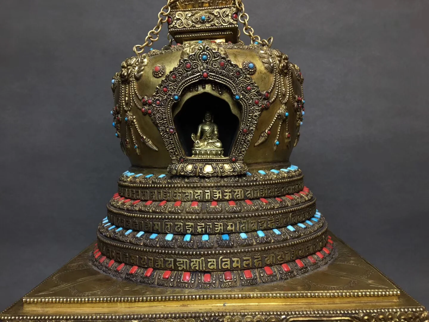 [Будда] Stupa Baodi Indore Нита Тибет медный Бронзовый Будда Старый статуя Будды