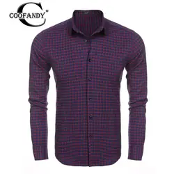 Coofandy Новинка 2017 года поступления Лидер продаж Для мужчин Caual Plaid Button Подпушка длинный рукав; пуговицы спереди рубашка