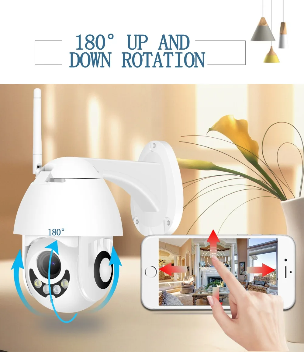 H.265 5MP 4X Zoom ONVIF Беспроводная PTZ наружная P2P купольная камера 3MP 2MP IP WiFi 1080P Детектор