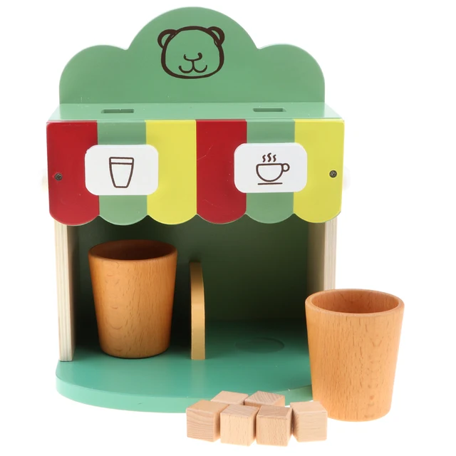 9pcs Wooden Coffee Maker Playset Kitchen Pretend Toys For Kids Girlsin