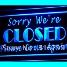 I102 Извините, что мы закрыты магазин закрыть светодиодный неоновый знак вкл/выкл Swtich 20+ цвета 5 размеров