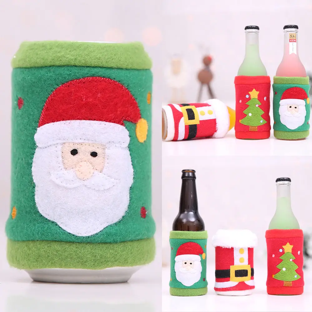 1pcs Christmas Wine Bottle Cover Sweaters Holiday Liquor Bags Nip