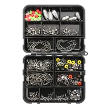 Шт./кор. 160 рыболовные аксессуары крючки Вертлюги свинцовый рыболовный грузик с кольцом Карп рыболовные снасти коробки медное грузило Коробка снасти