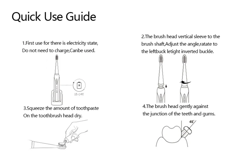 LANSUNG ультра звуковая электрическая зубная щетка перезаряжаемая с 4 сменными головками звуковая зубная щетка электрическая зубная щетка 5
