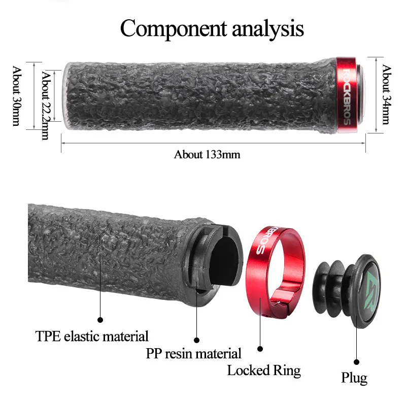 Rockbros Упоры для рук на руль велосипеда резиновые противоскользящие велосипедные рукоятки TPE мягкие противоударные MTB дорожные ручки для велосипедного руля обмотка руля части велосипеда