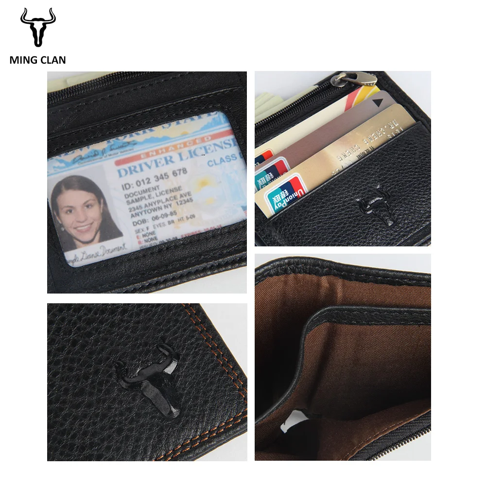 Mingclan Rfid модные короткие мужские кошельки из натуральной кожи мужской кошелек с