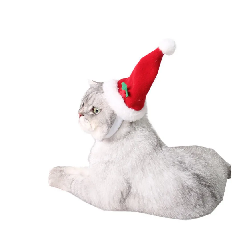 Christmas Pet Cat Hats Caps Adjustable Elastic Band Rabbit Guinea Pig Totoro Puppy Dog Head Supplies Party Decoration #F#40NV14 (36)