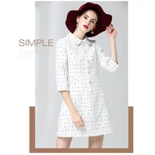 European and American fashion doll neckline, a one-piece sleeveless one-sleeved dress, 2017 autumn new dress LYQ561