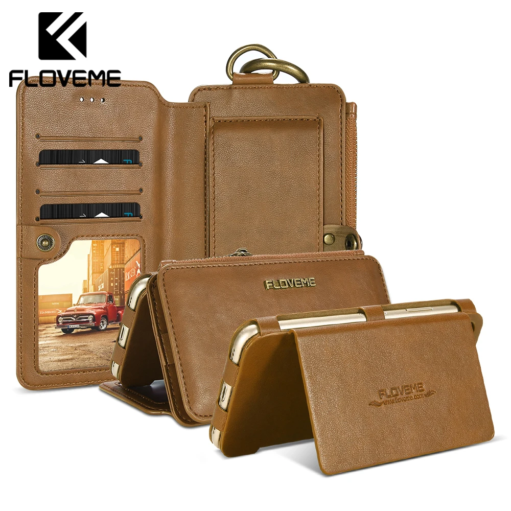 baratas Saco Do Telefone Carteira de Couro Caso Para Samsung Galaxy S7 FLOVEME Borda Homens Bolsa Casos Para Samsung S8 S9 Telefone Borda nota Acessórios 9