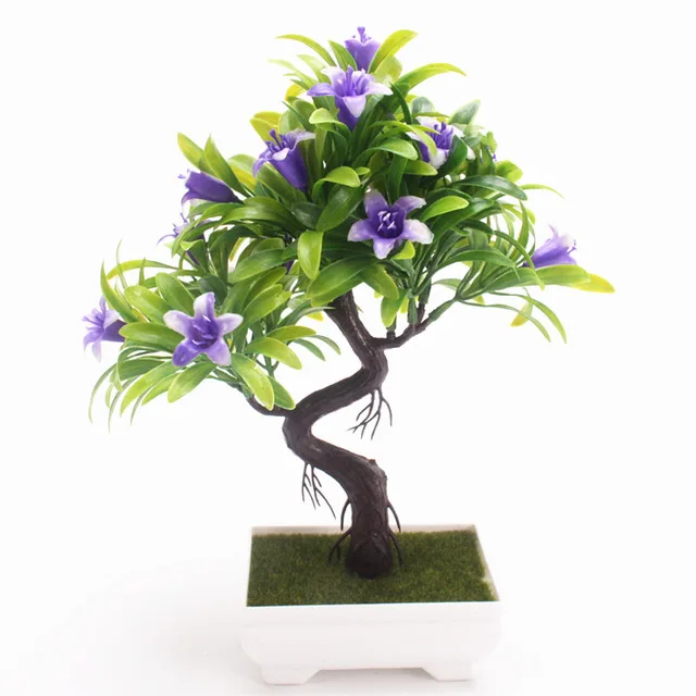 Креативные новые искусственные цветы+ ваза для бонсай растений цветок в горшках искусственные растения для свадьбы дома вечерние украшения отеля 1 комплект - Цвет: B4